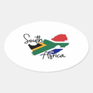 Sticker Ovale Carte de l'Afrique du Sud