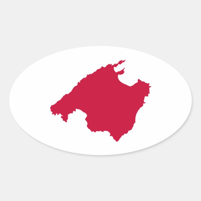 Sticker Ovale Carte de Majorque (Devant)