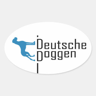 Sticker Ovale Cartes de Grand Danois personnalisables