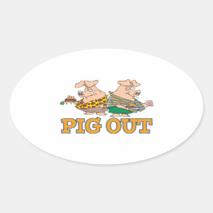 STICKER OVALE CARTOUCHE ALIMENTAIRE DE PORC