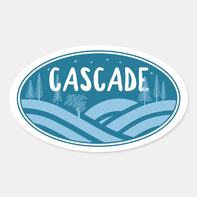 Sticker Ovale Cascade Idaho Extérieur (Devant)