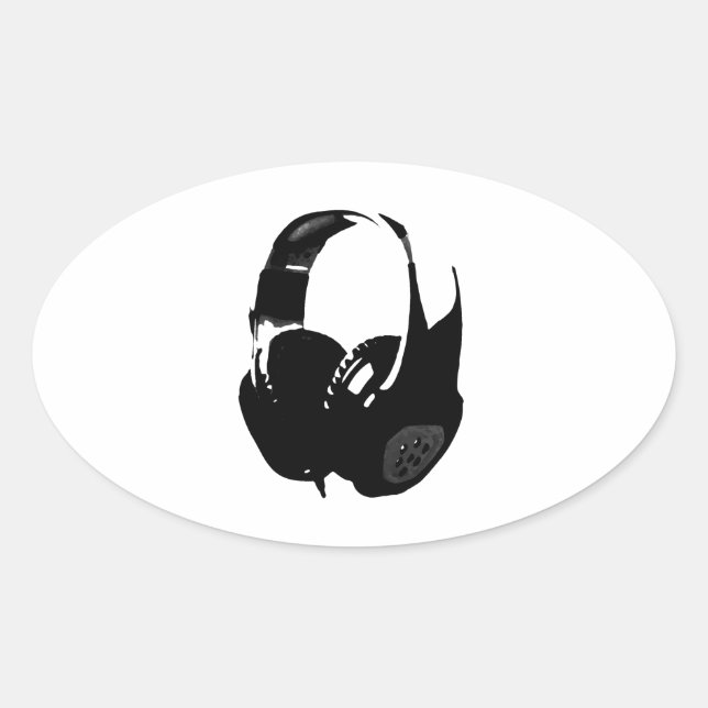 Sticker Ovale Casque Pop Art (Devant)