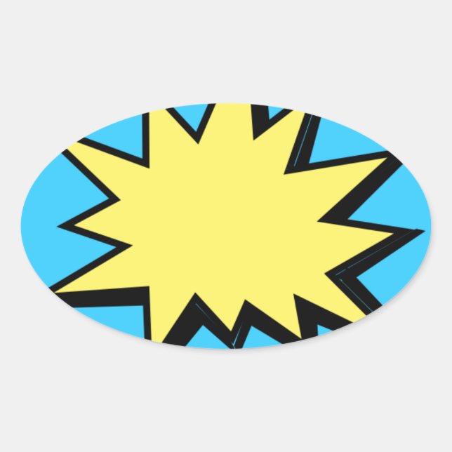 STICKER OVALE CBPG COMICBOOK POW BANG ACTION GRAPHIQUE SHARP OUT (Devant)