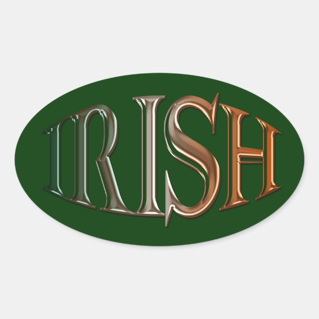 Sticker Ovale CELTIC CLASSIQUE Collection Drapeau Irlandais (Devant)