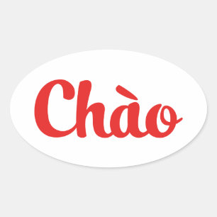 Sticker Ovale Chào/bonjour ~ Vietnam/Vietnamien/Tiếng Việt