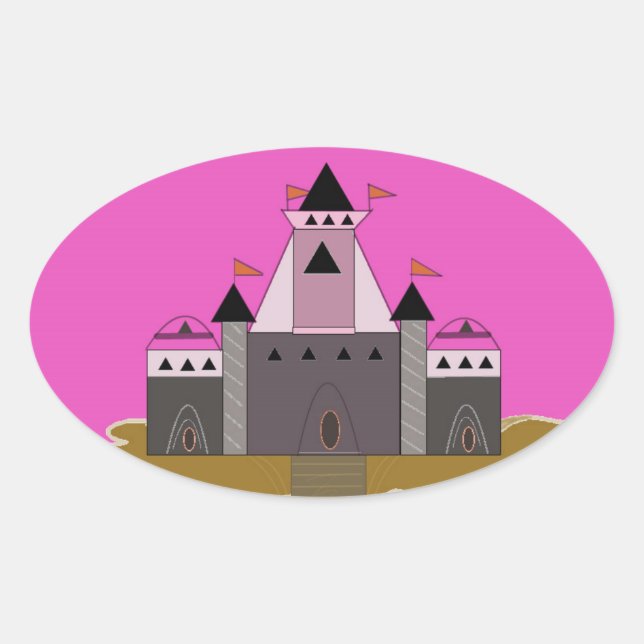 Sticker Ovale Château de la Princesse Rose (Devant)