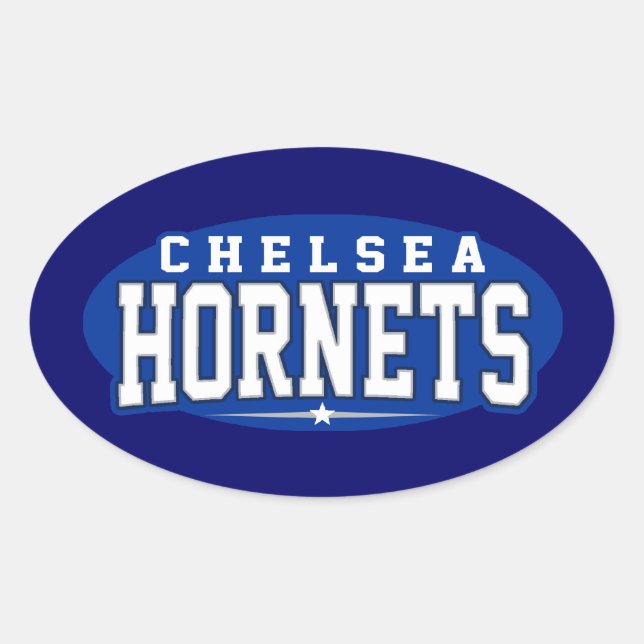 Sticker Ovale Chelsea High School ; Hornets (Devant)