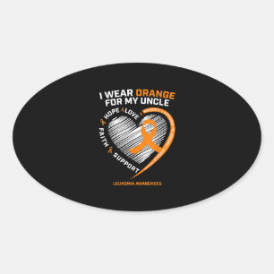 Sticker Ovale Chemises de sensibilisation à la leucémie Oncle
