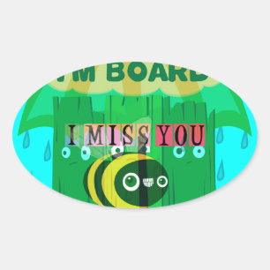 Sticker Ovale Chérie, Tu Me Manques Tant