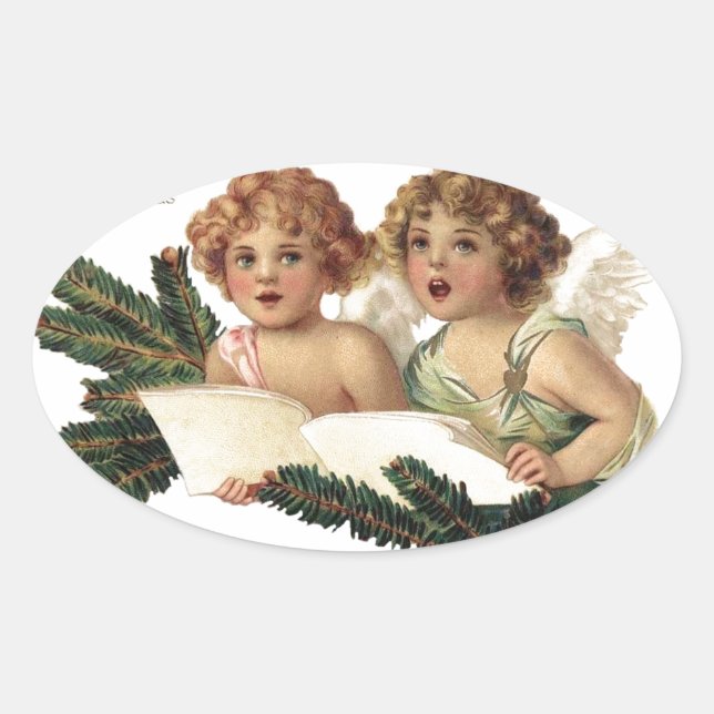 Sticker Ovale Cherubs chantent des chansons (Devant)