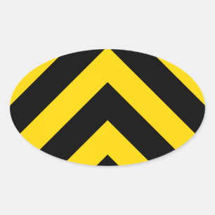 Sticker Ovale Chevrons audacieux de la route