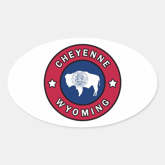 Sticker Ovale Cheyenne Wyoming (Devant)