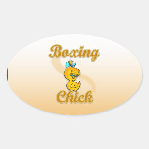 Sticker Ovale Chick en boîte