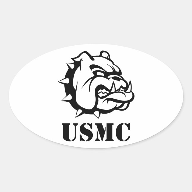 Sticker Ovale Chien USMC (Devant)