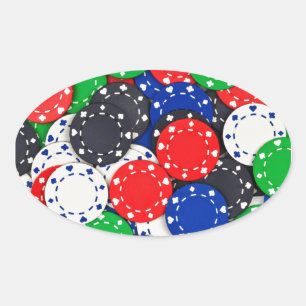 Sticker Ovale Chips de poker Casino