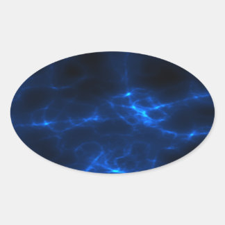 Sticker Ovale Choc électrique en bleu foncé