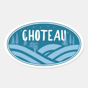Sticker Ovale Choteau Montana Plein air