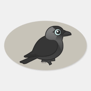 Sticker Ovale Choucas de Birdorable