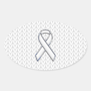 Sticker Ovale Chrome sur Knit blanc sensibilisation au ruban Imp