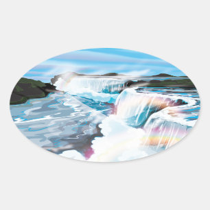 Sticker Ovale Chutes du Niagara