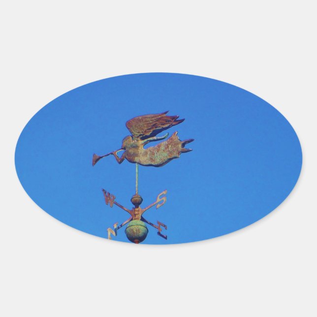 Sticker Ovale Ciel bleu d'Angel Weather (Devant)