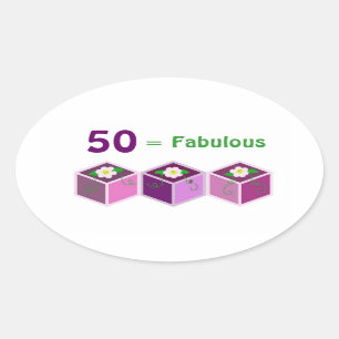 Sticker Ovale Cinquantième Anniversaire