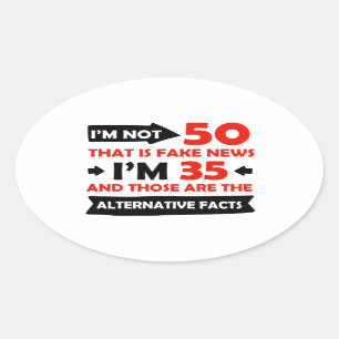 Sticker Ovale cinquantième cadeaux d'anniversaire an