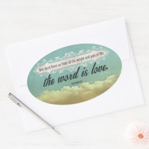 Sticker Ovale Citation Inspirationnelle Sophocles "Amour"