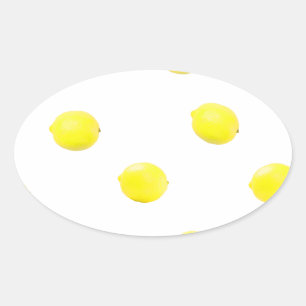 Sticker Ovale citron motif version 2