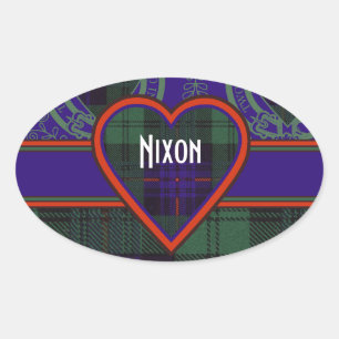 Sticker Ovale Clan Nixon Plaid Scottish kilt tartan