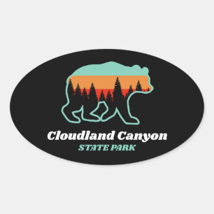 Sticker Ovale Cloudland Canyon State Park Georgia Bear Retro