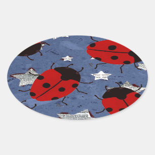 STICKER OVALE COCCINELLE