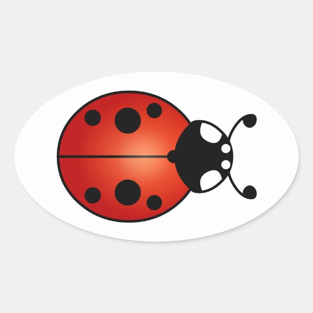 Sticker Ovale Coccinelle chanceuse (Devant)