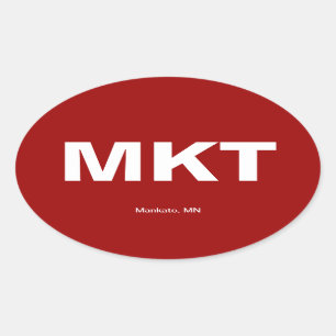 Sticker Ovale Code d'aéroport - Mankato, Minnesota