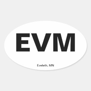 Sticker Ovale Code de l'aéroport - Eveleth, Minnesota