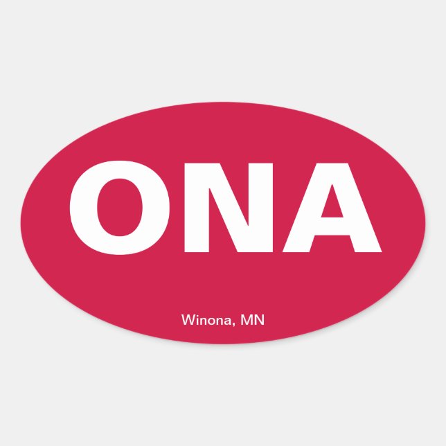 Sticker Ovale Code de l'aéroport - Winona Minnesota (Devant)