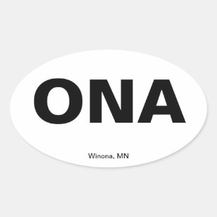 Sticker Ovale Code de l'aéroport - Winona Minnesota