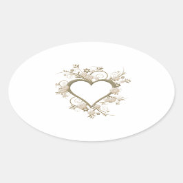 Sticker Ovale Coeur Art Déco