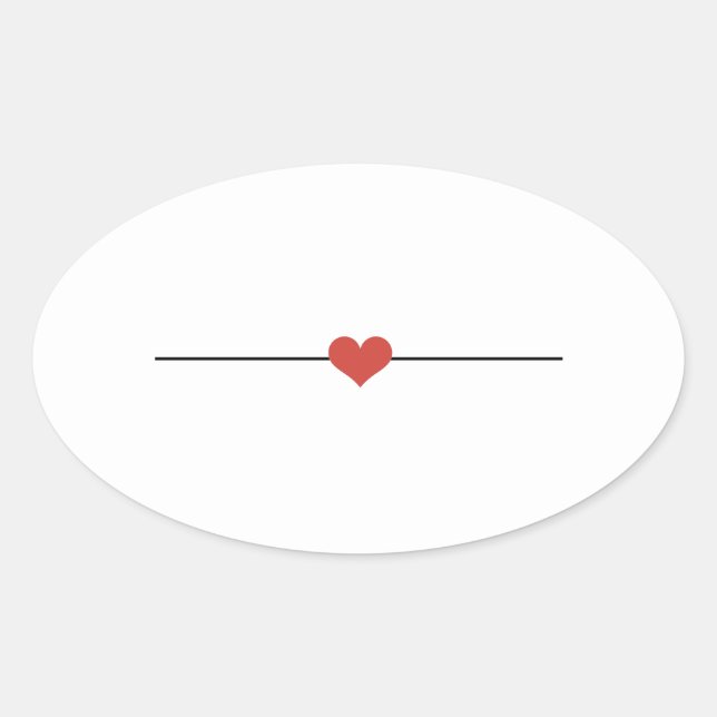 Sticker Ovale Coeur blanc moderne (Devant)