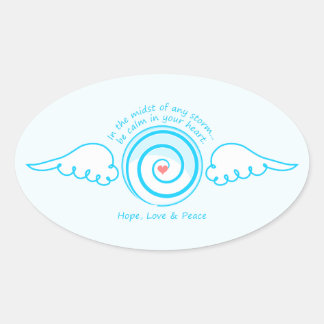 Sticker Ovale Coeur de calme dans une tempête