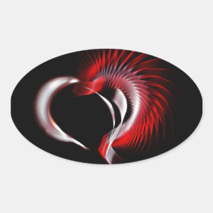 Sticker Ovale Coeur métallique