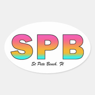 Sticker Ovale Coffret de voiture de style Euro St Pete Beach