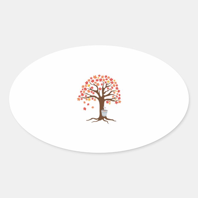 Sticker Ovale Collecte du sirop (Devant)