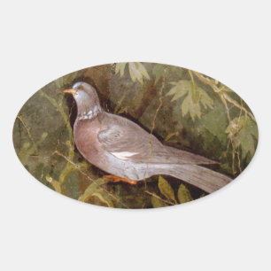 STICKER OVALE COLLECTION POMPEI / COLOMBE DANS LE JARDIN