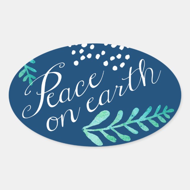 Sticker Ovale Collier Paix sur terre (Devant)
