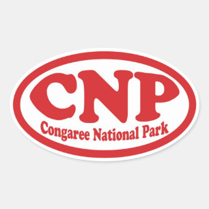 Sticker Ovale Colonne rouge ovale du Parc national de Congaree