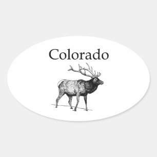 Sticker Ovale Colorado Elk (art en ligne)