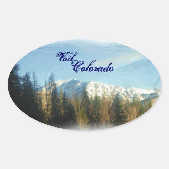 Sticker Ovale Colorado Vail Mountain (Devant)