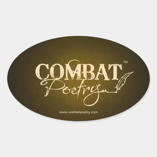 Sticker Ovale Combattre la poésie (Devant)