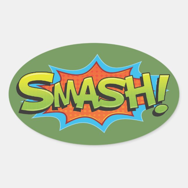 Sticker Ovale Comic Smash ! (Devant)